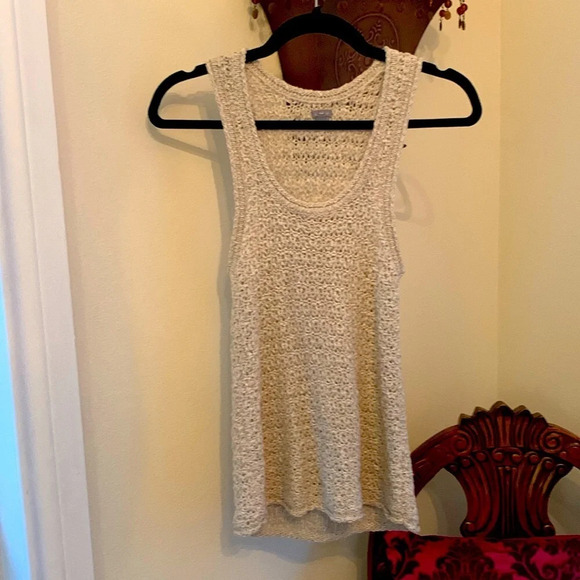 AERIE WOMENS CROCHETED SWEATER TANK TOP COLOR CREAM‎ SIZE SMALL - Picture 1 of 8